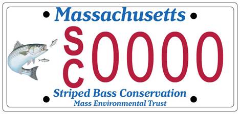  Baker-Polito Administration Announces Availability of Striped Bass License Plate