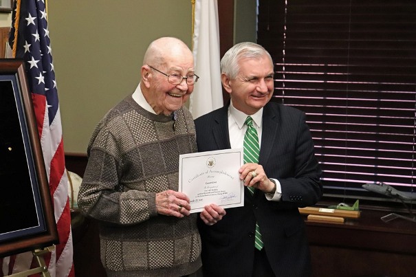  Reed Presents Medals to 100-Year-Old WWII Veteran