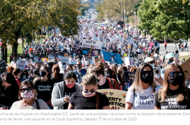 Marcha de las Mujeres en EE.UU. protesta nombramiento a la Corte Suprema Marcha de las Mujeres en EE.UU. protesta nombramiento a la Corte Suprema