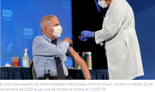  EE.UU.: principales autoridades sanitarias reciben vacuna contra COVID-19