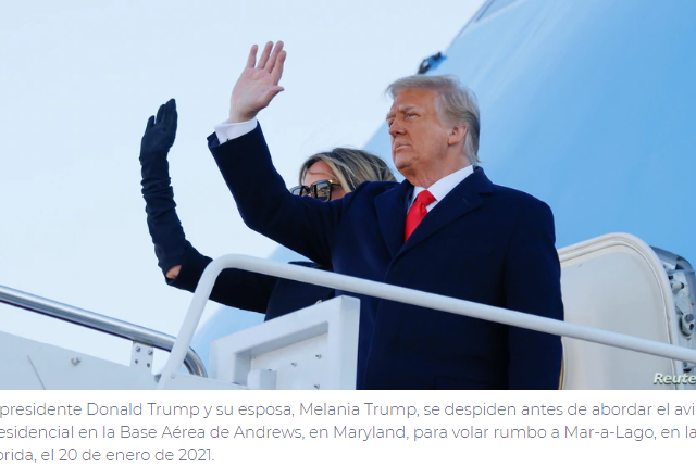 Trump se despide de Washington: “Nos veremos de nuevo” Trump se despide de Washington: “Nos veremos de nuevo”