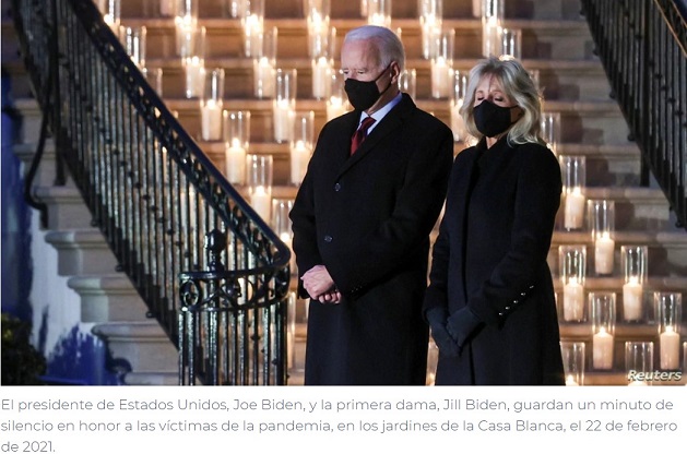  Biden pide no olvidar a los más de 500.000 estadounidenses víctimas del COVID-19
