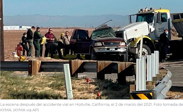  13 muertos, varios heridos, en accidente vial en California