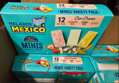  Retiran del mercado paquetes variados de mini crema de Helados Mexico