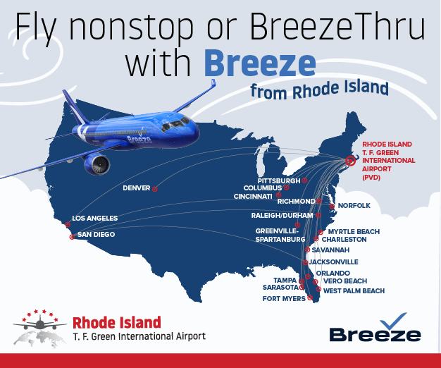  Breeze Airways hará Providence su aeropuerto número uno